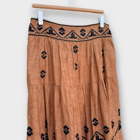 Anthropologie Bohemian Tiered Midi Skirt - Picture 4 of 13